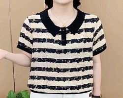 翻領條紋小衫