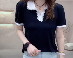 蕾絲拼接短袖